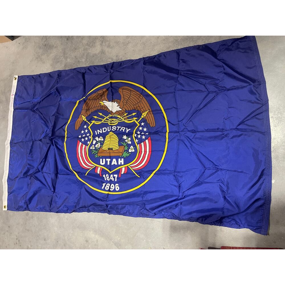 Utah Historic State Flag, Blue Flag with the State Seal, Dura-Lite, 3x5 ft, Wall